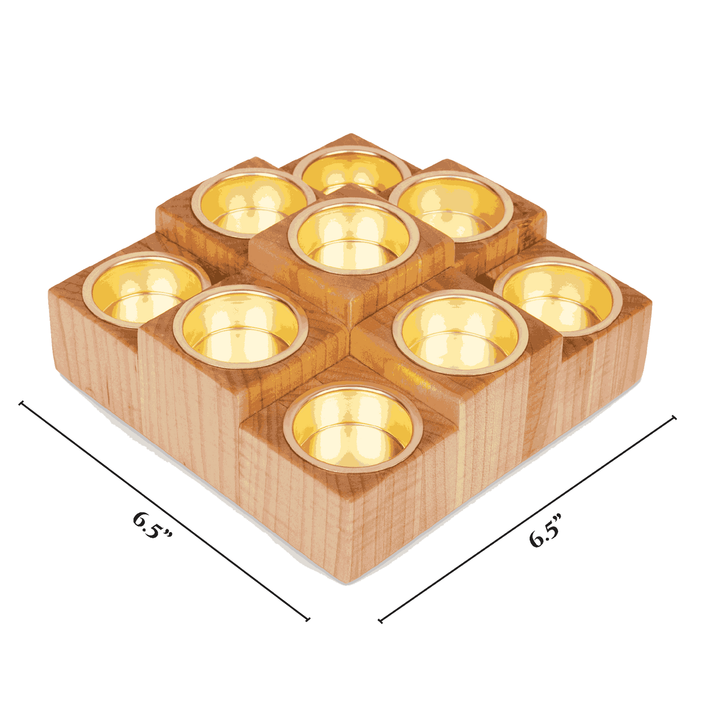 Elegant Tea Light Candle Holder, Maple