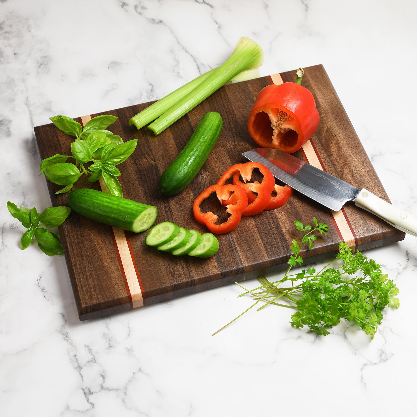 Pinstripe - Walnut with with Maple and Paduk strips