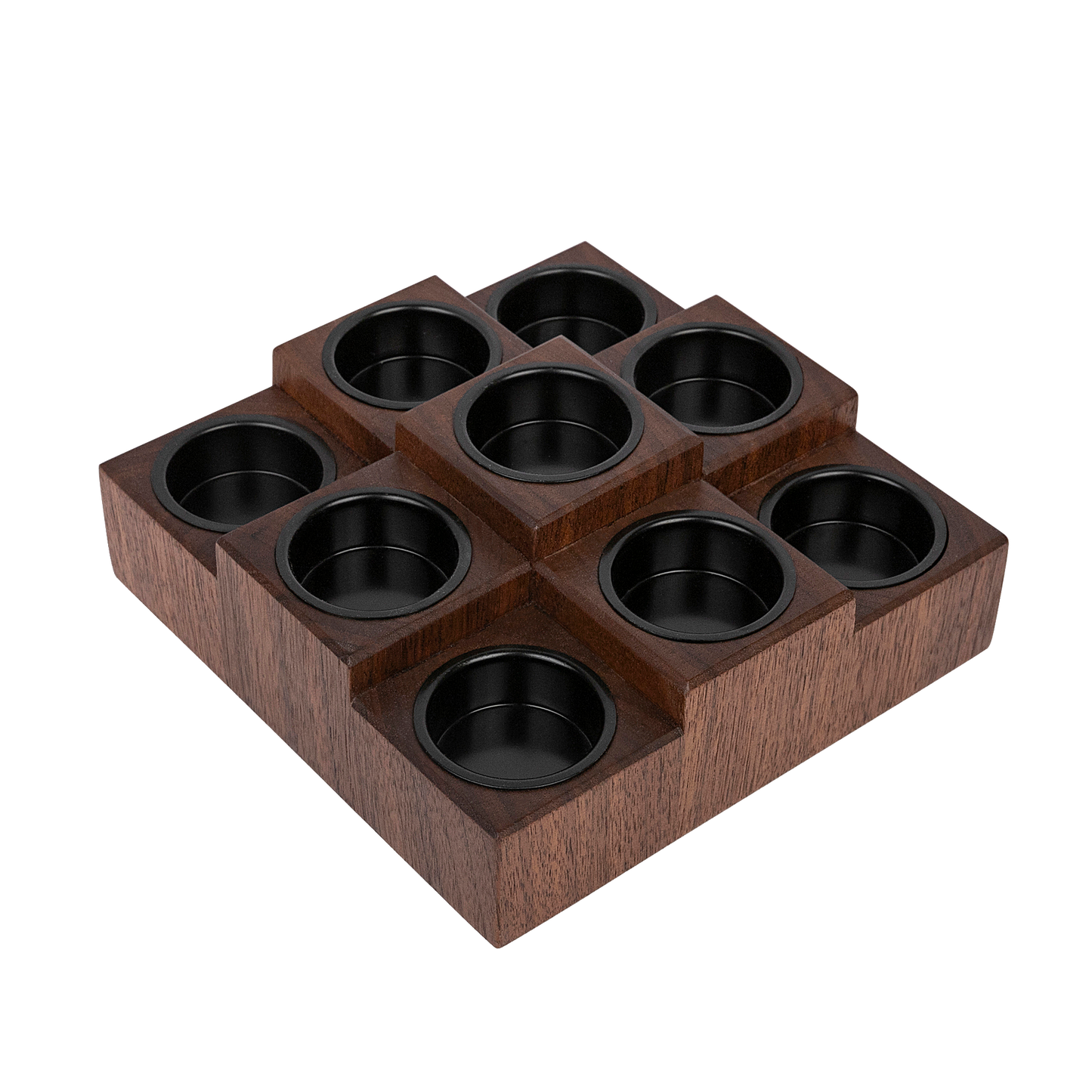 Elegant Tea Light Candle Holder, Walnut