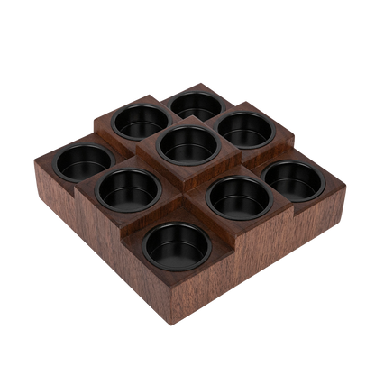Elegant Tea Light Candle Holder, Walnut