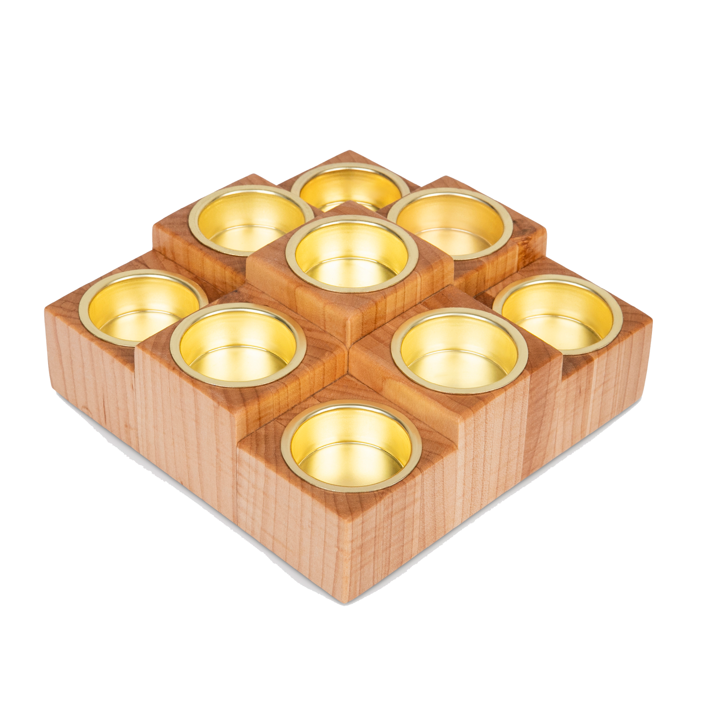 Elegant Tea Light Candle Holder, Maple