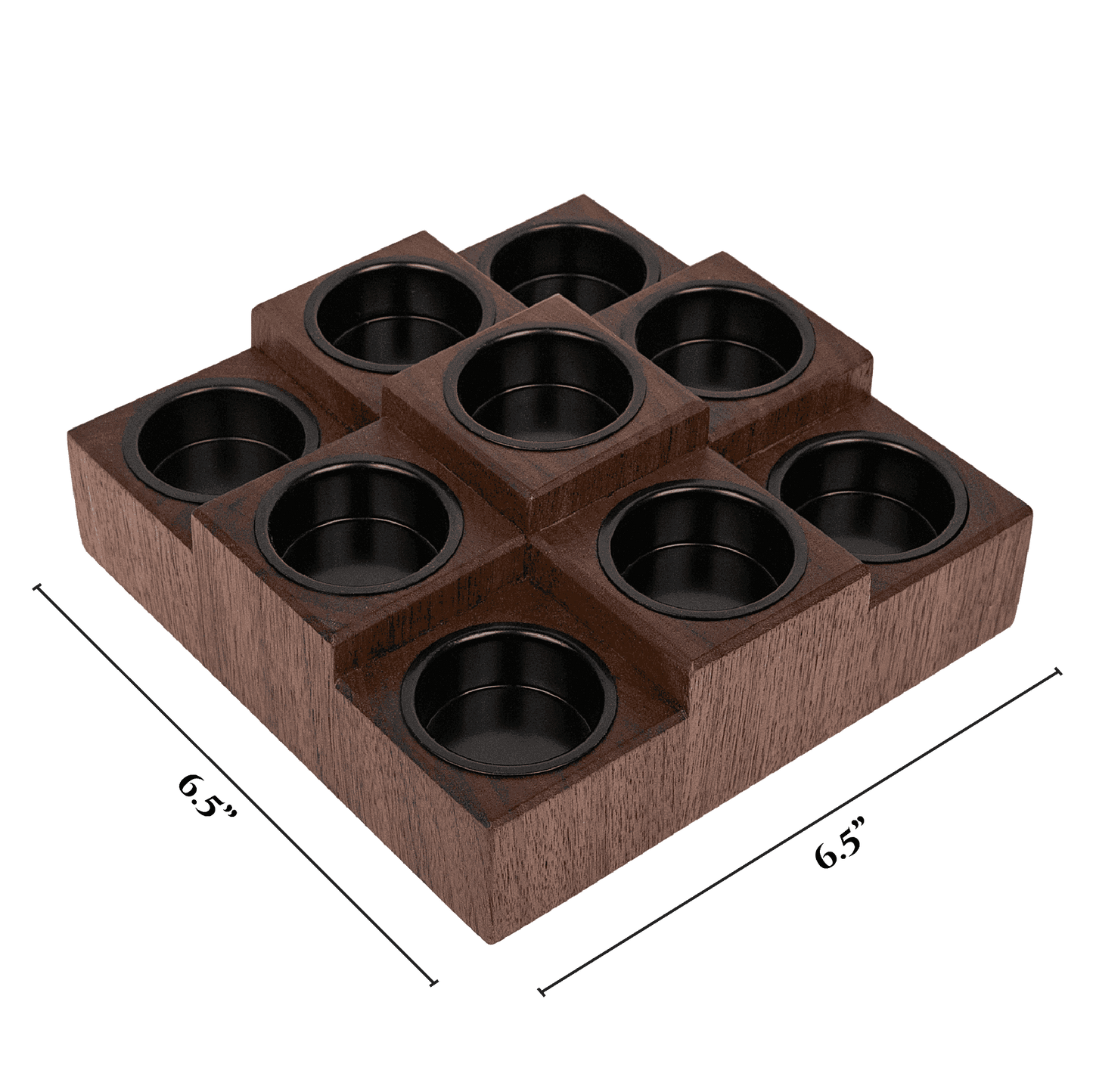 Elegant Tea Light Candle Holder, Walnut