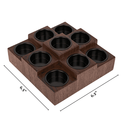 Elegant Tea Light Candle Holder, Walnut