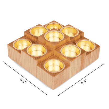 Elegant Tea Light Candle Holder, Maple